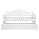 Julie Ann Wood Twin Daybed with Trundle - White