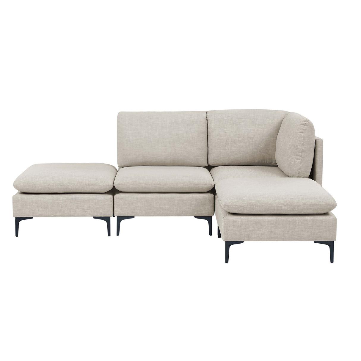 Upholstered Modular Sectional With Tall Legs, Medium Firm Seat