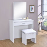 Harvey Vanity Set with Lift-Top Stool - White