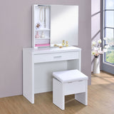 Harvey Vanity Set with Lift-Top Stool - White