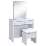 Harvey Vanity Set with Lift-Top Stool - White