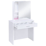 Harvey Vanity Set with Lift-Top Stool - White