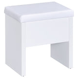 Harvey Vanity Set with Lift-Top Stool - White