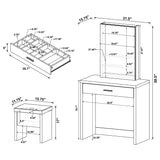 Harvey Vanity Set with Lift-Top Stool - White