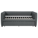 Brodie Upholstered Twin Daybed with Trundle, Grey