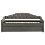 Sadie Upholstered Twin Daybed with Trundle in Grey