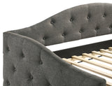 Sadie Upholstered Twin Daybed with Trundle in Grey