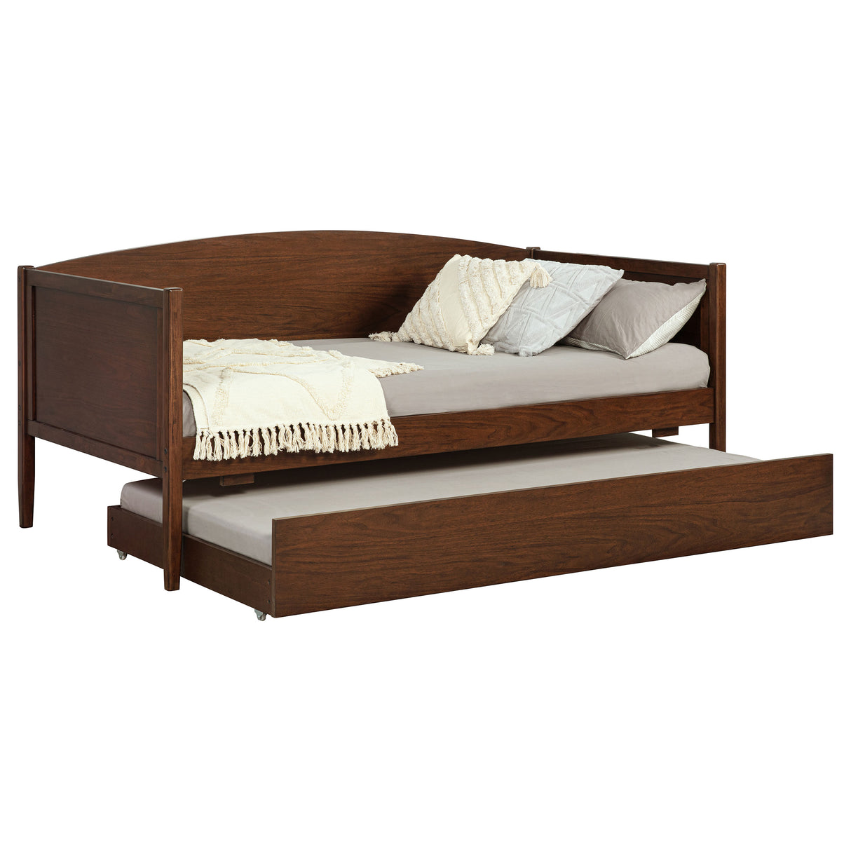 Bozeman Wood Twin Daybed With Trundle, Medium Walnut