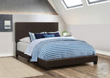 Dorian Faux Leather Upholstered Queen Panel Bed, Brown