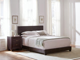 Dorian Faux Leather Upholstered Queen Panel Bed, Brown