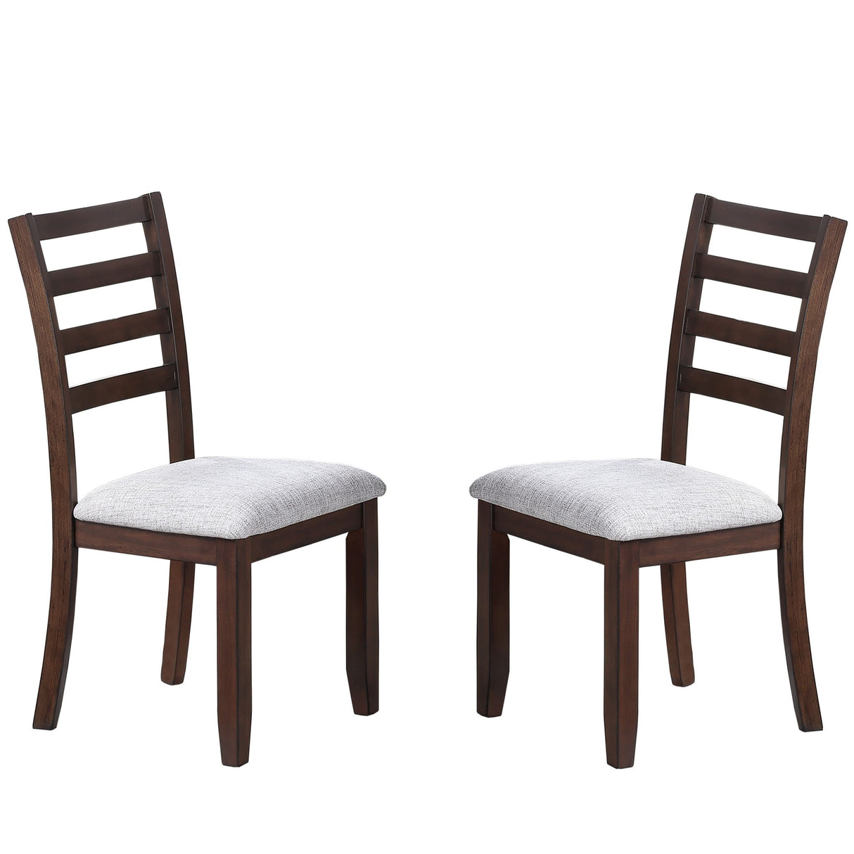 Ladder Back Design Dining Chairs (Set of 2) - Walnut