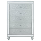 Arabesque - 5 Drawer Bedroom Chest - Silver