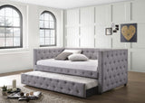 Mockern Upholstered Twin Daybed with Trundle, Grey