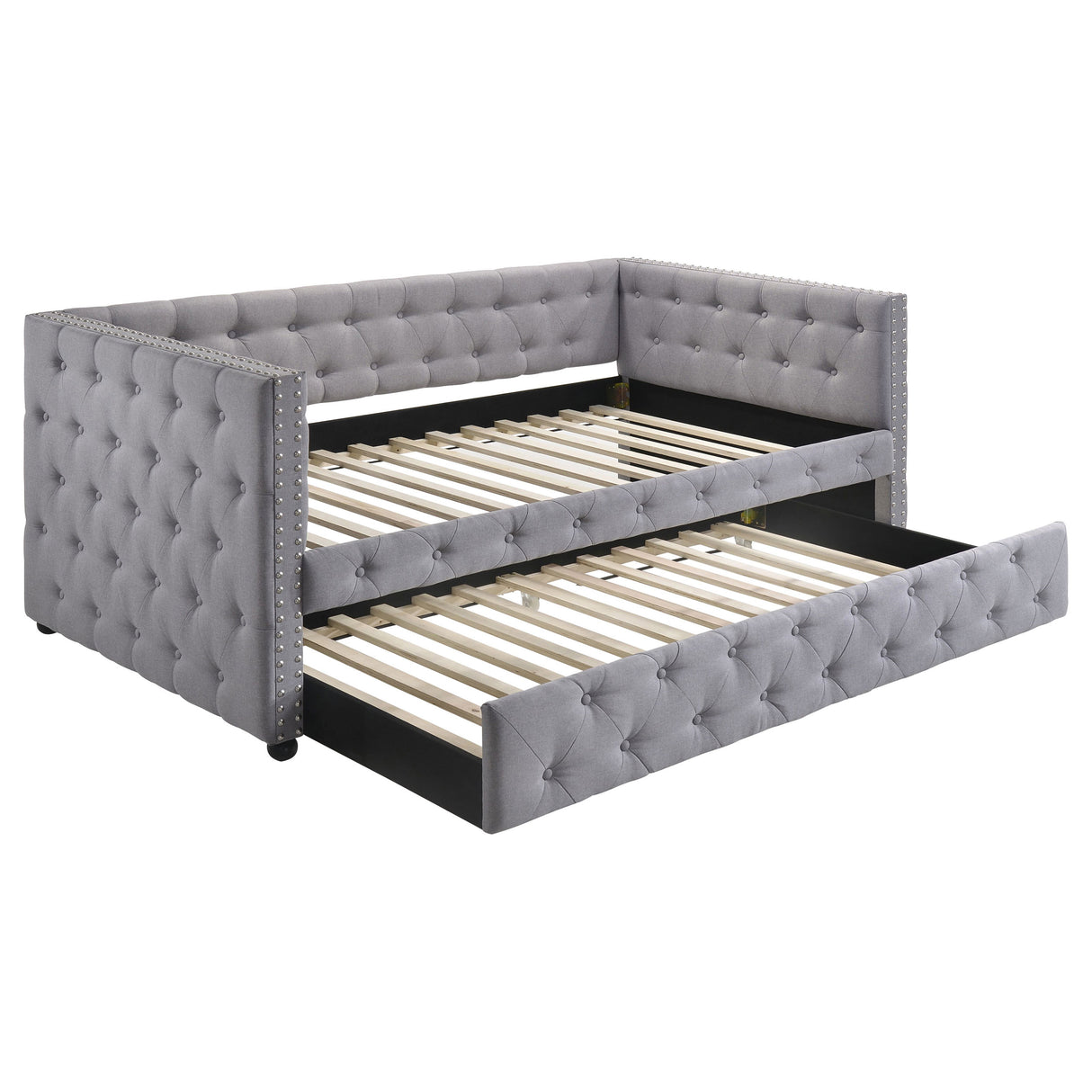 Mockern Upholstered Twin Daybed with Trundle, Grey