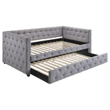 Mockern Upholstered Twin Daybed with Trundle, Grey