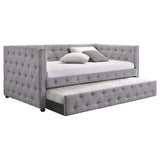 Mockern Upholstered Twin Daybed with Trundle, Grey