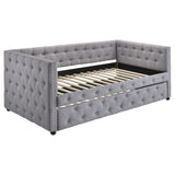 Mockern Upholstered Twin Daybed with Trundle, Grey