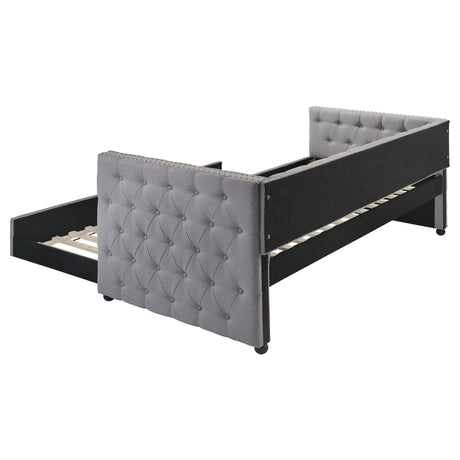 Mockern Upholstered Twin Daybed with Trundle, Grey
