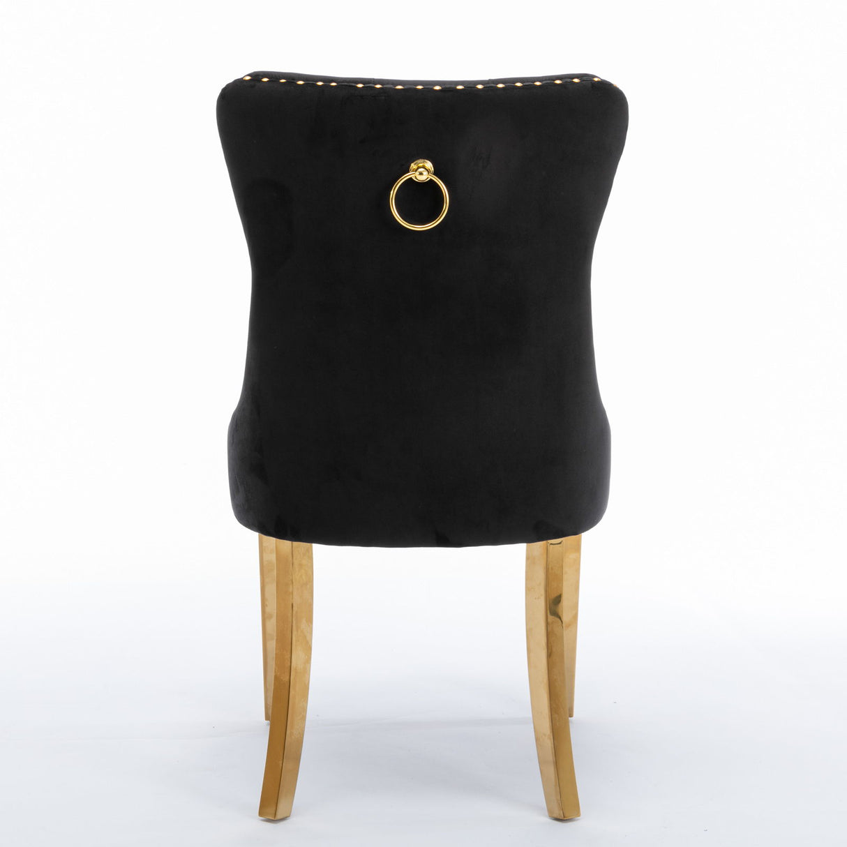 Nikki - Modern, High-End Tufted Solid Wood Contemporary Velvet Upholstered Dining Chair With Golden Stainless Steel Plating Legs, Nailhead Trim (Set of 2) - Chair Sets - Alpine Outlets