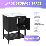 Modern Bathroom Vanity With Sink And Open Shelf