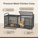 Chicken Cage, Poultry Breeding Coop - Black / Silver