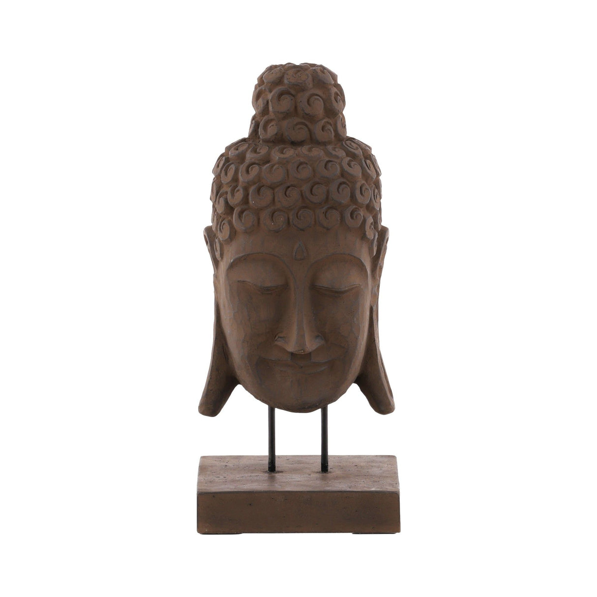 Carved Buddha Head - Dark Brown