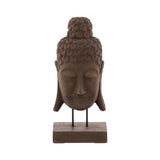 Carved Buddha Head - Dark Brown