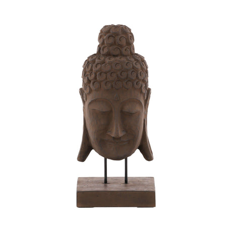Carved Buddha Head - Dark Brown