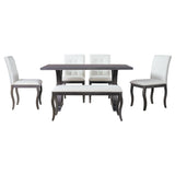 Dining Set With Bench, 6 Piece