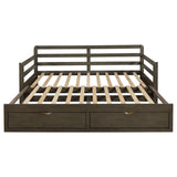 Sorrento Twin XL Daybed with Trundle and Drawers, Grey