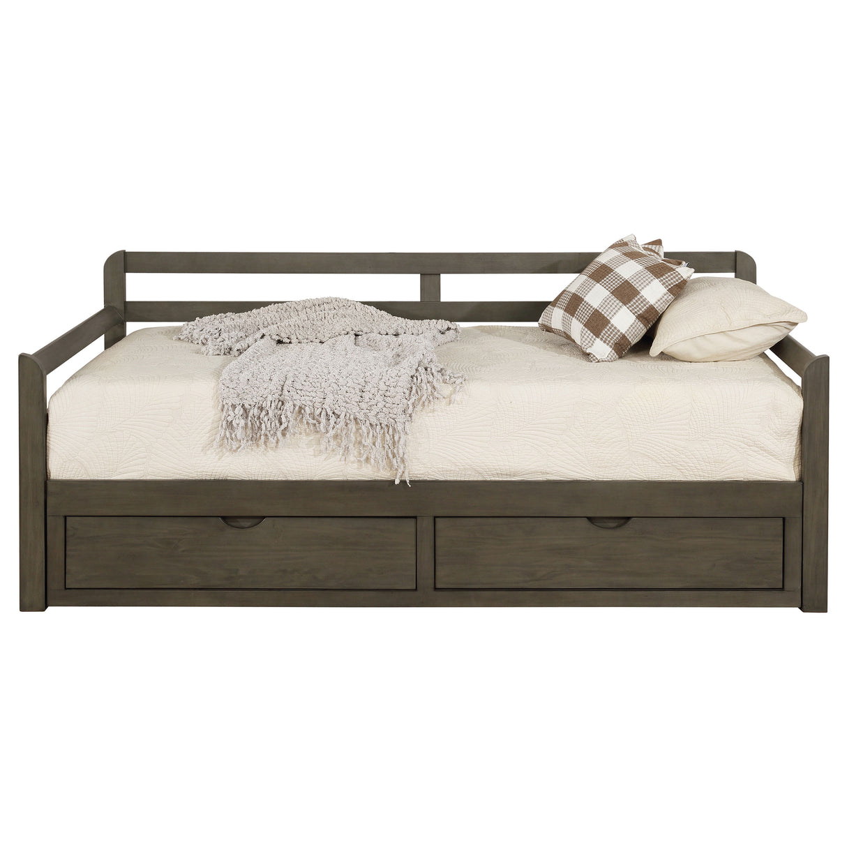 Sorrento Twin XL Daybed with Trundle and Drawers, Grey