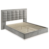 Grey and White High Gloss Eastern King Bed Frame
