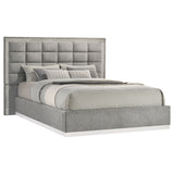 Grey and White High Gloss Eastern King Bed Frame