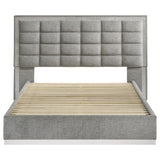 Grey and White High Gloss Eastern King Bed Frame