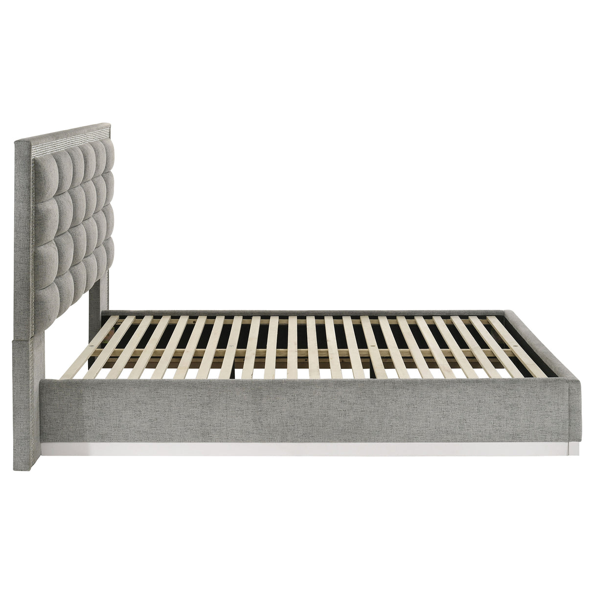 Grey and White High Gloss Eastern King Bed Frame