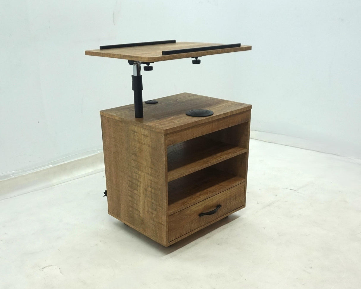 Lerma Mango 1-Drawer Nightstand with Adjustable Tray and Speaker