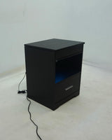 Fabre Black Ash 1-Drawer Extendable Nightstand with USB Charging