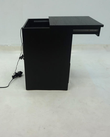 Fabre Black Ash 1-Drawer Extendable Nightstand with USB Charging