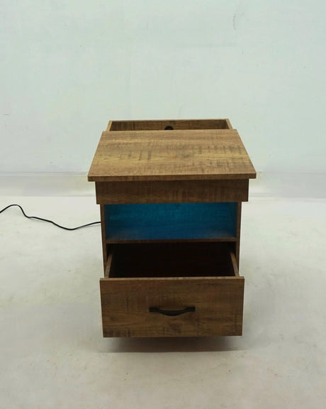 Fabre Mango 1-Drawer Extendable Top Nightstand with USB Charging