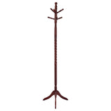 Riona 6 Hook Freestanding Wood Coat Rack, Merlot