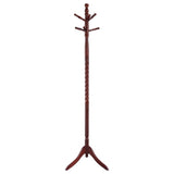 Riona 6 Hook Freestanding Wood Coat Rack, Merlot