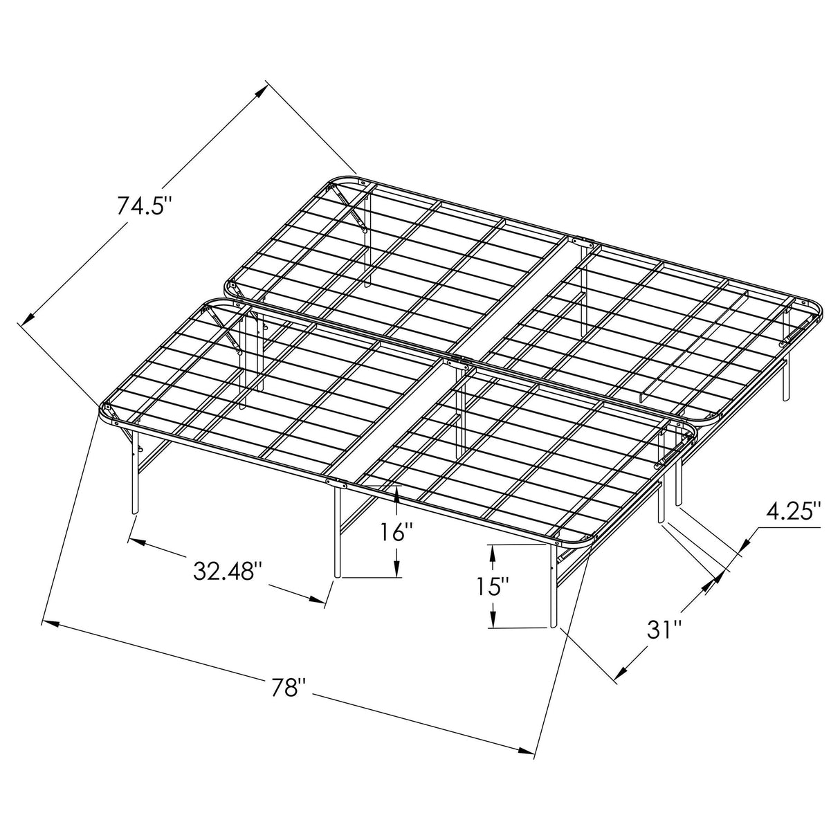 Mabel Metal Eastern King Platform Bed - Black