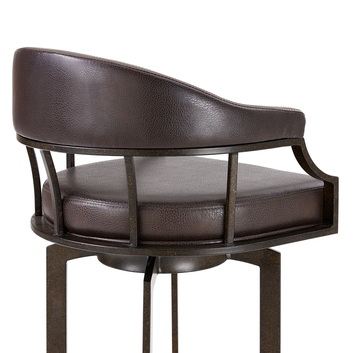 Edy - Swivel 26" Auburn Bay And Brown Faux Leather Bar Stool
