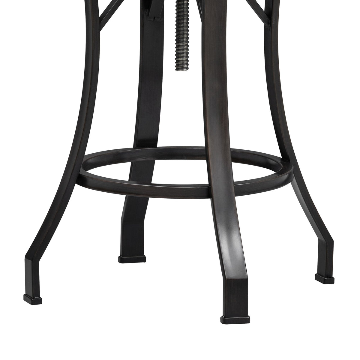 Winslow - Adjustable Height Metal Barstool With Wood Seat - Walnut