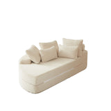 Semi Circular 2 In 1 Sofa Bed With Neck Pillow And Throw Pillows