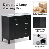 Modern Bathroom Vanity With Sink, Freestanding With Drawers And Doors