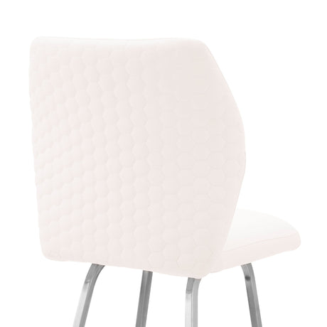 Tandy - Faux Leather And Brushed Stainless Steel 26" Counter Stool (Set of 2) - White
