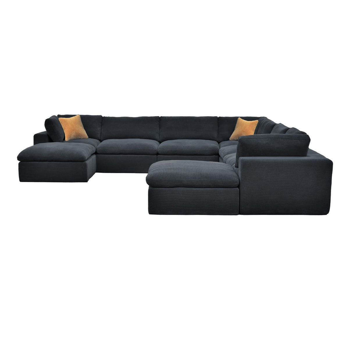 Custom Configuration Modular Sectional With Toss Pillows