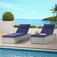 Outdoor Sofa Pe Rattan Furniture Deck Chair - Gray - Chaises - Alpine Outlets