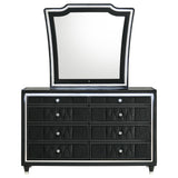 Mika - 8 Drawer LED Dresser With Mirror - Black